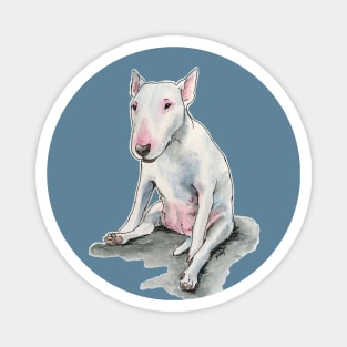 Sitting Silly Bull Terrier Magnet